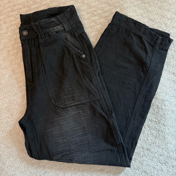 Free People Carpenter Jeans | Distressed Black | Utility Style | Size 2 - Picture 4 of 7